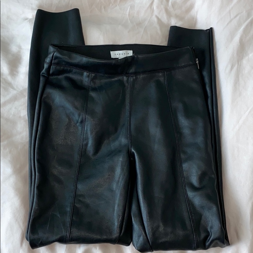 Topshop Faux Leather Skinny Pants